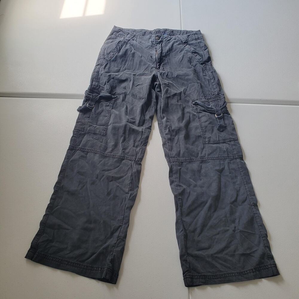American Eagle Super High-Rise Baggy Wide Leg Cargo Pants Women 4 Short Stretch